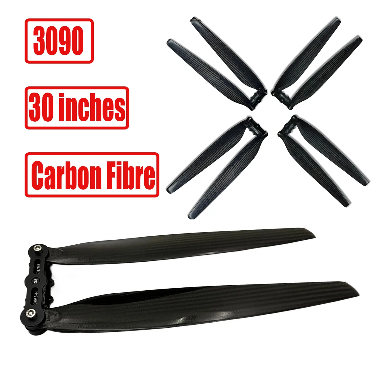 30inch CW CCW QX-MOTOR 3090 Carbon Fiber Folding Propeller Props Blades For Plant Protection Machine Large Multi-axis Motor