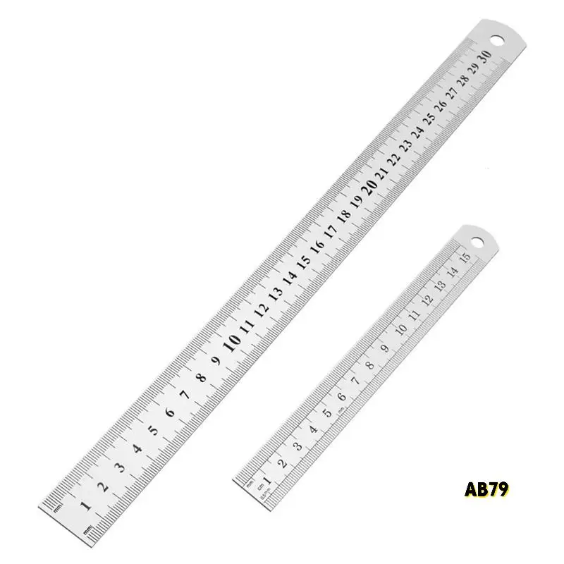 3X Stainless Steel Ruler 12 Inch + 6 Inch Metal Rulers