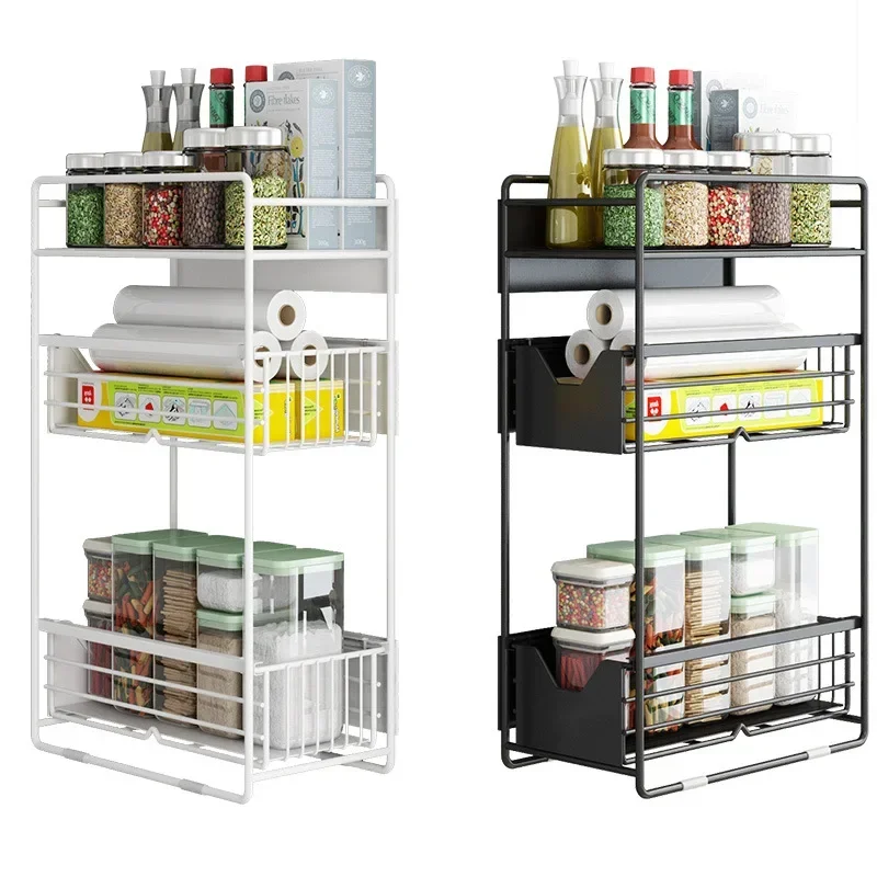 2 Layers Magnetic Refrigerator Shelf Side Storage Rack Kitchen Freezer Washing Machine Clip Slot Side Wall Mounted