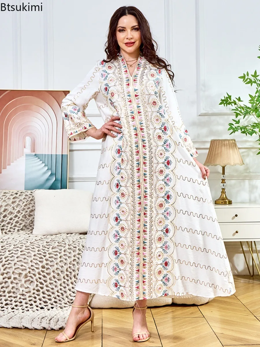 

Женские платья для Ближнего Востока: мусульманские, для Рамадана, джалабия, вечерние платья с вышивкой, абайя, марокканские, дубайские кафтаны, исламские платья, длинные платья (Vestidos Largos)