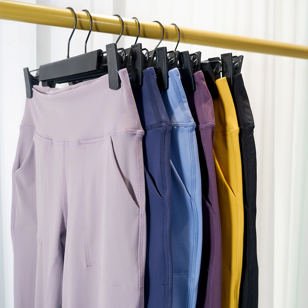 Quick-Dry Yoga Pants Camping Sports Elastic High-Waist Jogger Pants with Pockets for Women Fitness Casual Long Pants