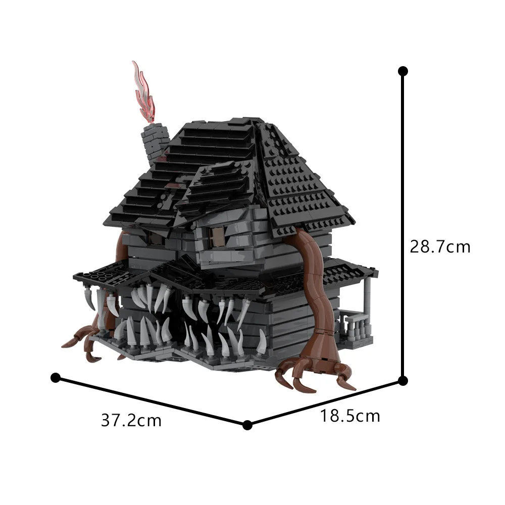 Terror House Building Blocks Model, Thriller Movie Surrounding Buildings, Assembled Brick Toys, Birthday Gift for Monster Fans