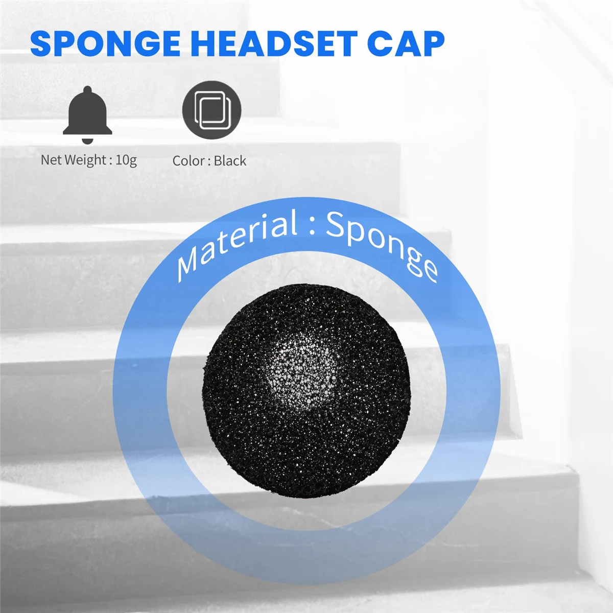 Fasdga 100 Pcs Black Sponge Earbud Headphone Cap Ear Pads Cover Replacement DY