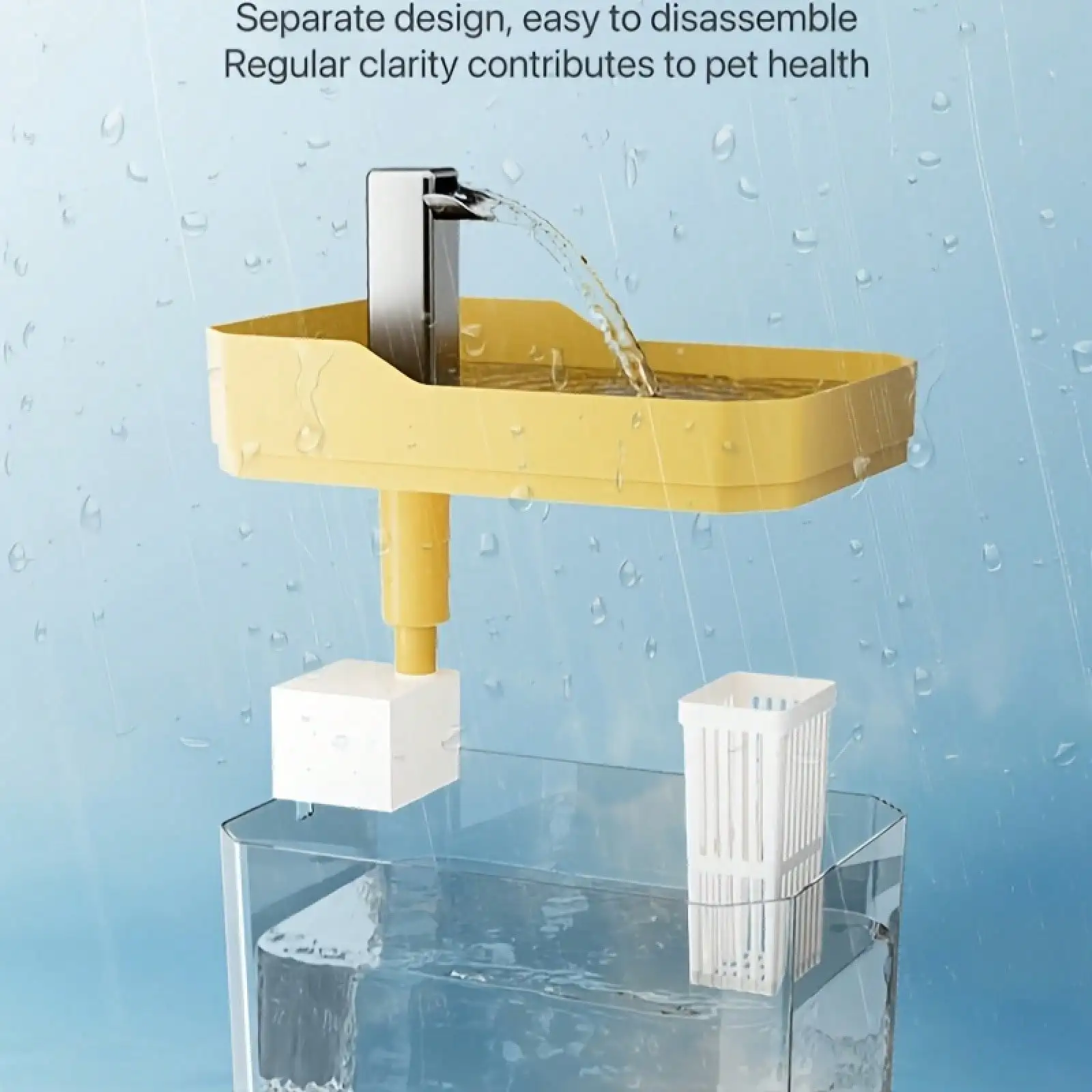 Distribuidor de água inteligente para animais de estimação de 50,72 onças Fonte de circulação automática recarregável USB ultrassilenciosa