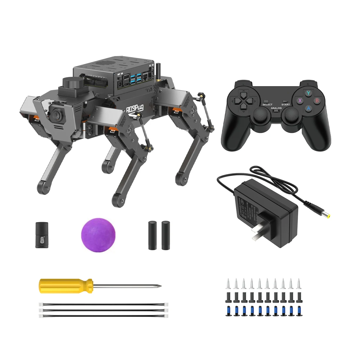 

ROSPug 12DOF AI Vision ROS Quadruped Robot Dog with High Speed Servos Support Lidar Tracking,Mapping Navigation for JETSON NANO