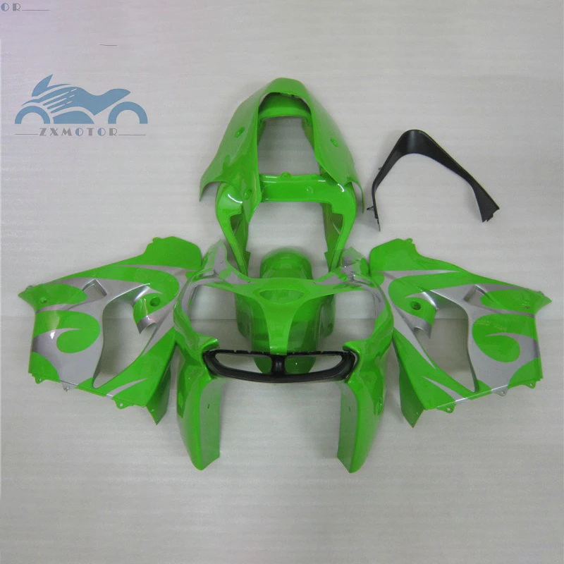 

Aftermarket fairing kit for KAWASAKI Ninja ZX9R 2002 2003 sports plastic Motorcycle fairings set 02 03 ZX 9R green silver parts