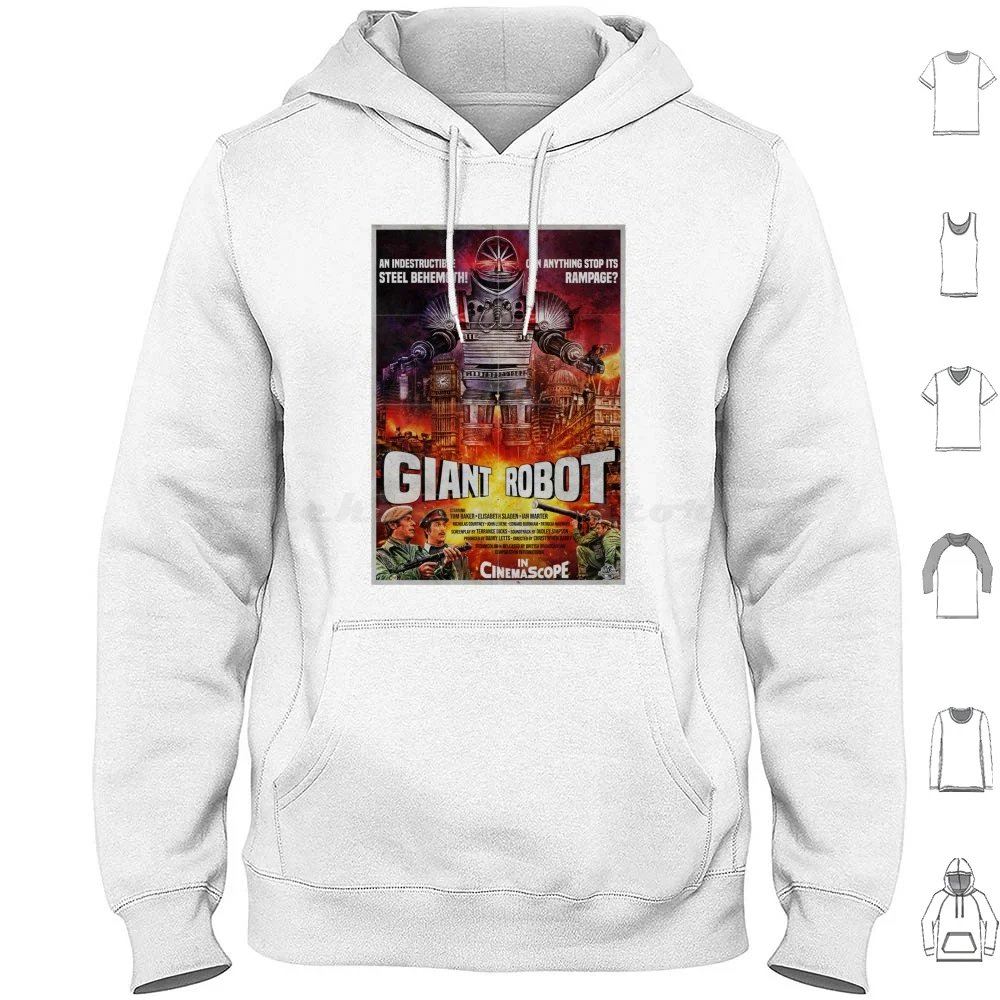 

Гигантский робот Толстовки с длинным рукавом Ретро Фильм Кто Том Бейкер 4-й Кайдзю Научная фантастика Культ