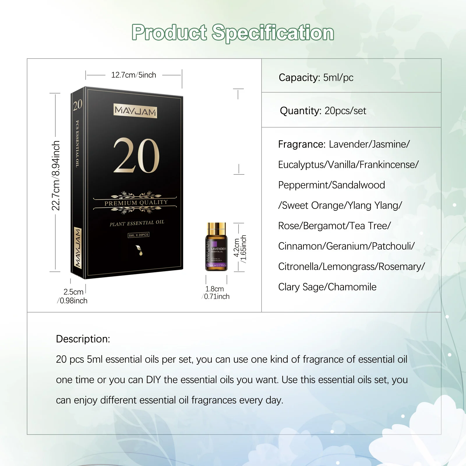 MAYJAM 20 Bottles Aromatherapy - đánh giá và giá Hair Care Orange