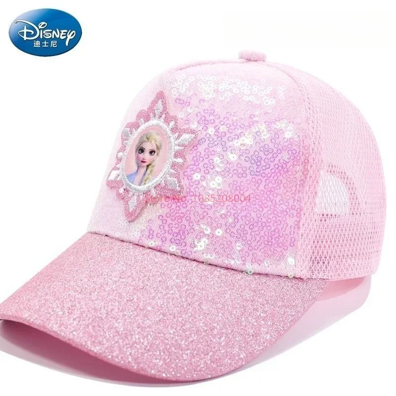 New Disney Hats Frozen Princess Elsa Sun Shading Uv Protection Baseball Cap Duckbill Cap For Girls In Summer