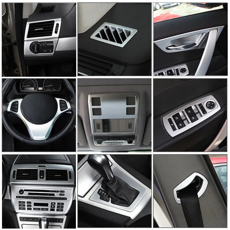 

For BMW X3 E83 2006-2010 Car Interior ABS chrome Gear Shift Frame Cover Trim Decor Sticker Center Console Protection Accessories