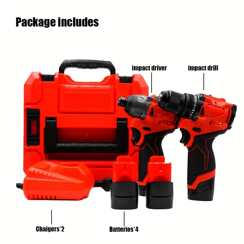 

Brushless Cordless Power Tool Set, Electric Screwdriver Set And Drill Set For Milwaukee M12 Battery With Plastic Tool Box And Ba