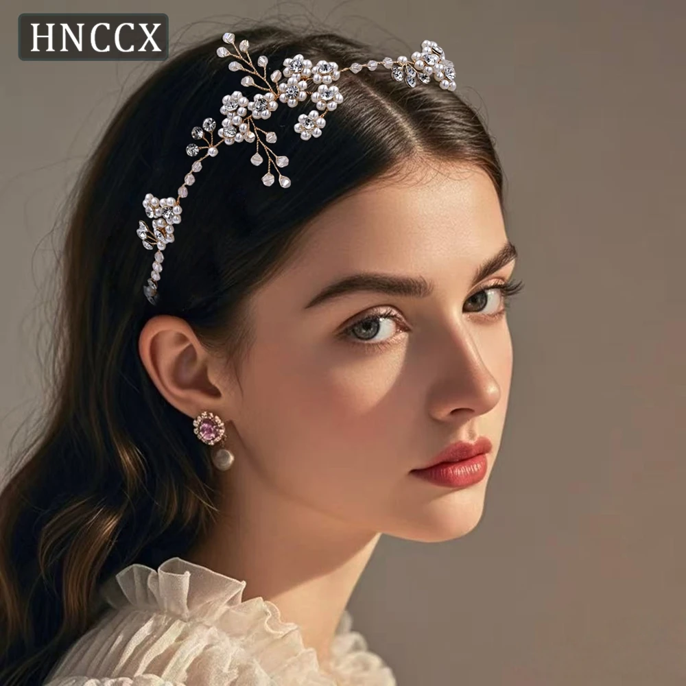 

YouLaPan Bohemian Style Women's Rhinestone Headband Paired Pearls Suitable Wedding Banquet Dancingdinner Hair Accessories HP129