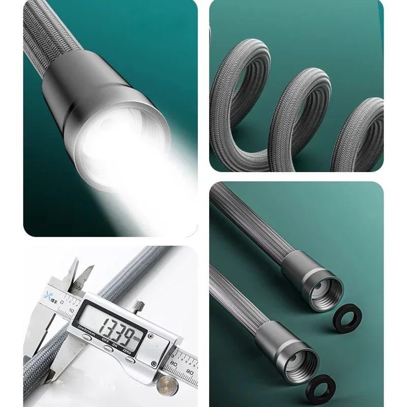 Flexible Bathroom Bath Shower Head 1.5m/ 2m Nylon Rope Shower Hose Bathroom Accessories Water Head Shower Head Pipe Tool image 6