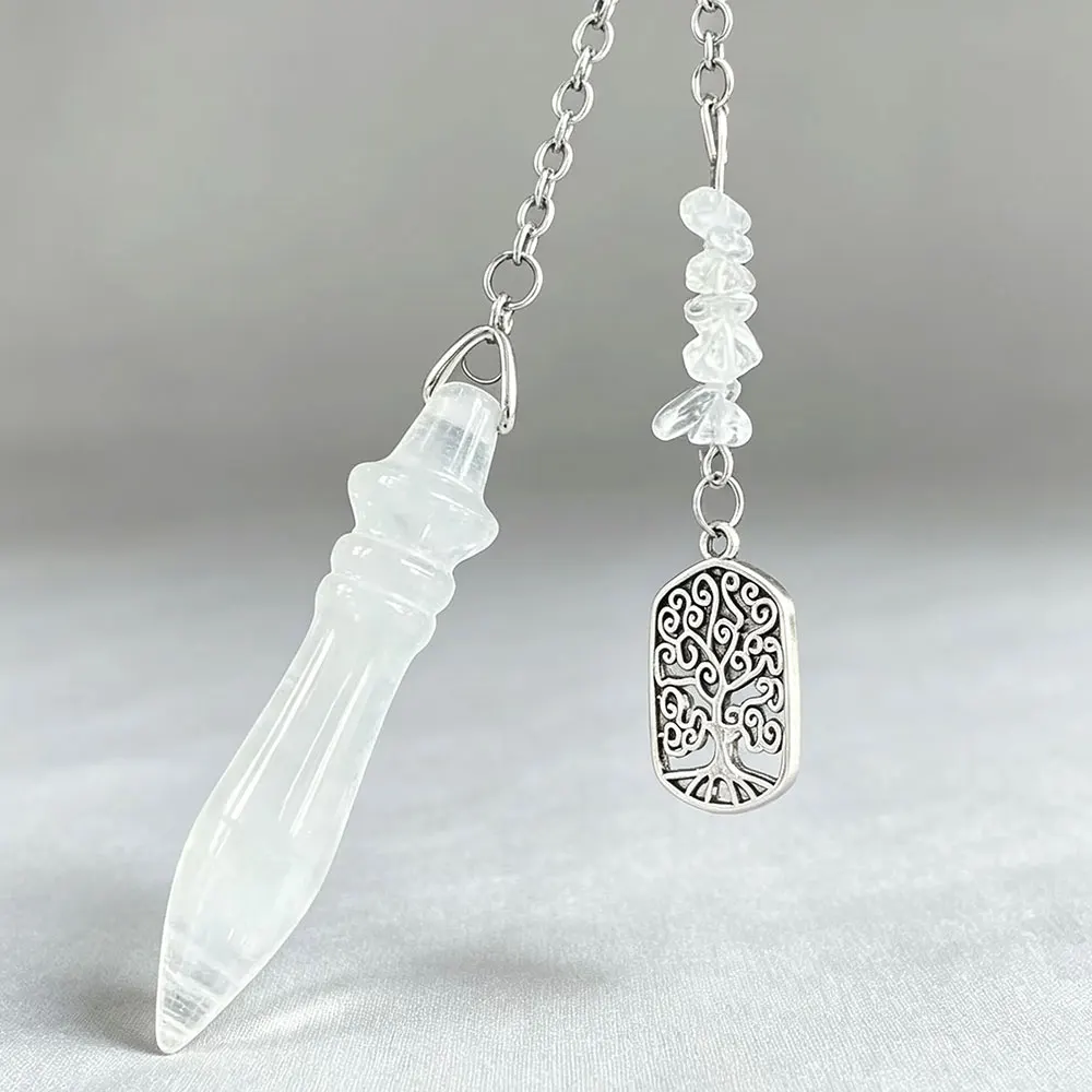 Egyptian Natural Stone Pendant Pendulum for Divination Dowsing Real Rock Crystal Pink Quartz Tiger Eye Thot Reiki Pendulo x212