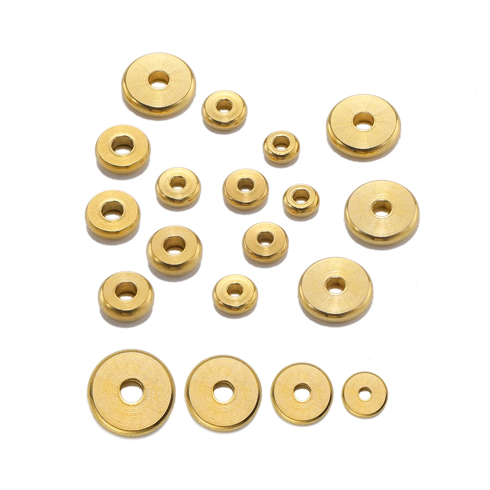 20/50 Stück 4mm 5mm 6mm 8mm Edelstahl Runde Flache Abstandsperlen Lose Perlen für DIY Armbänder Halsketten Schmuckherstellung Zubehör – Detail 4