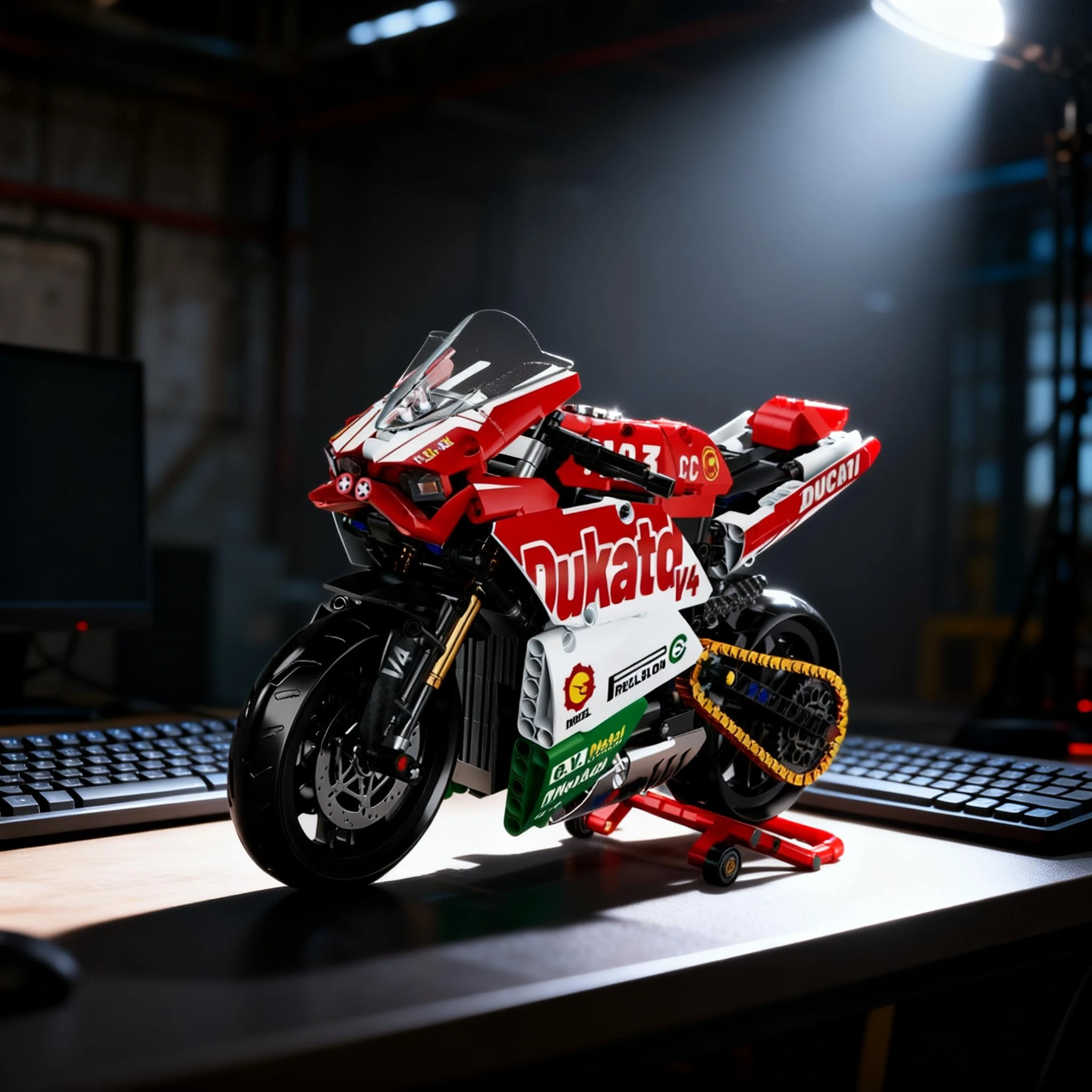 Famosi blocchi di costruzione per motociclette V4 Set Kit modello super moto da corsa tecnica per bambini Giocattoli assemblati Regali per ragazzi e ragazze