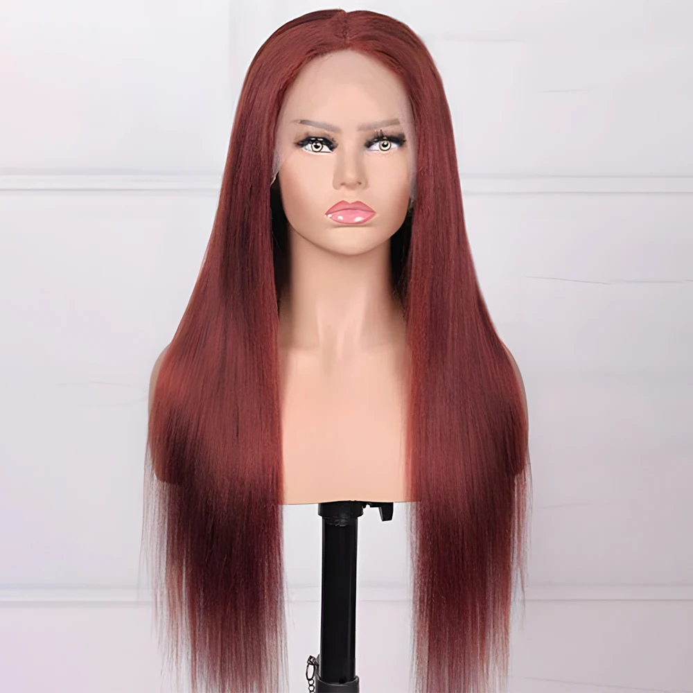 

250 High Density Reddish Brown Straight 13×6 HD Lace Frontal human hair Wigs Brazilian Hair Pre Plucked Wig For Women