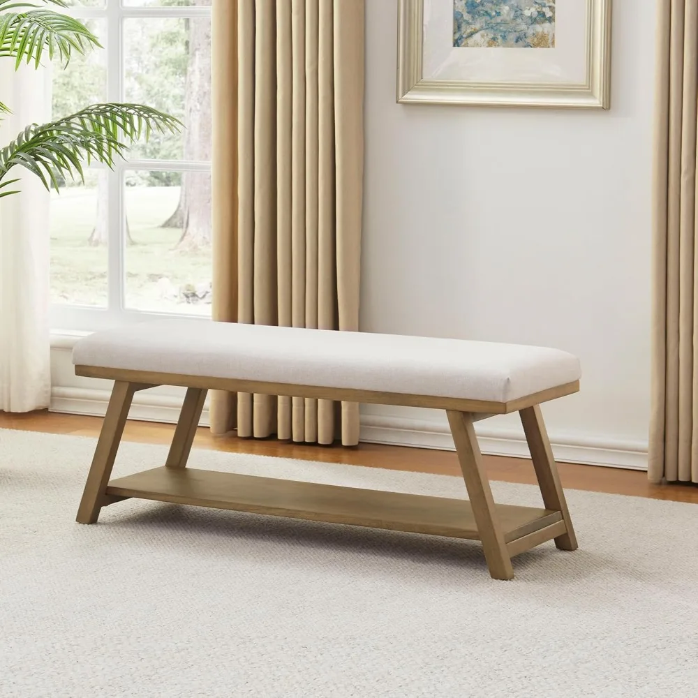 Stylish Upholstered Storage Bench for Entryway, Bedroom, Living Room, and More