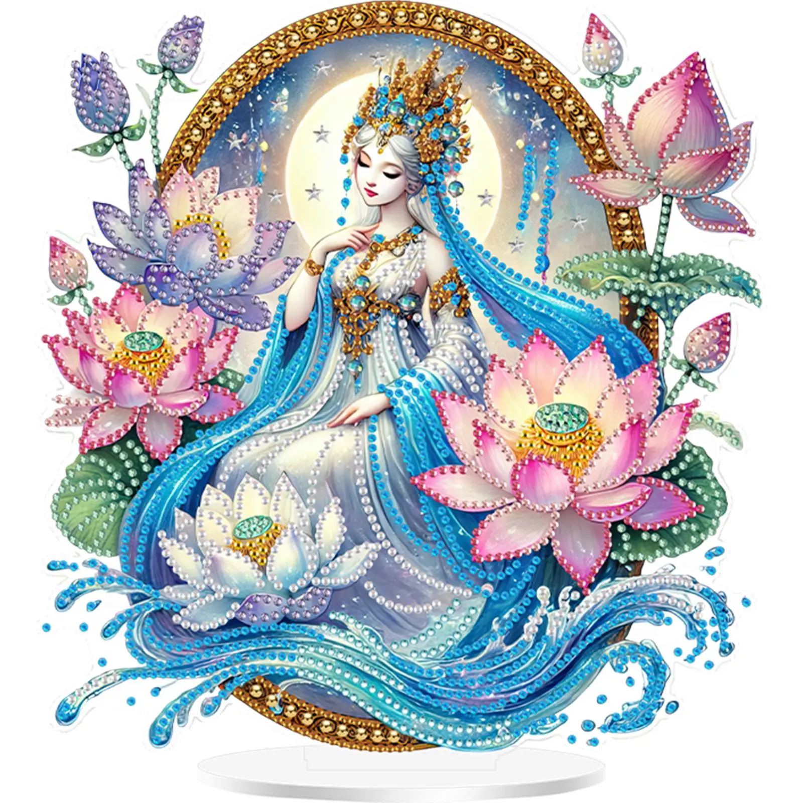 

Acrylic 2D Flat Flower DIY Diamond Painting Tabletop Ornaments Kit 5D DIY Diamond Art Tabletop Decorations for Adults Beginner