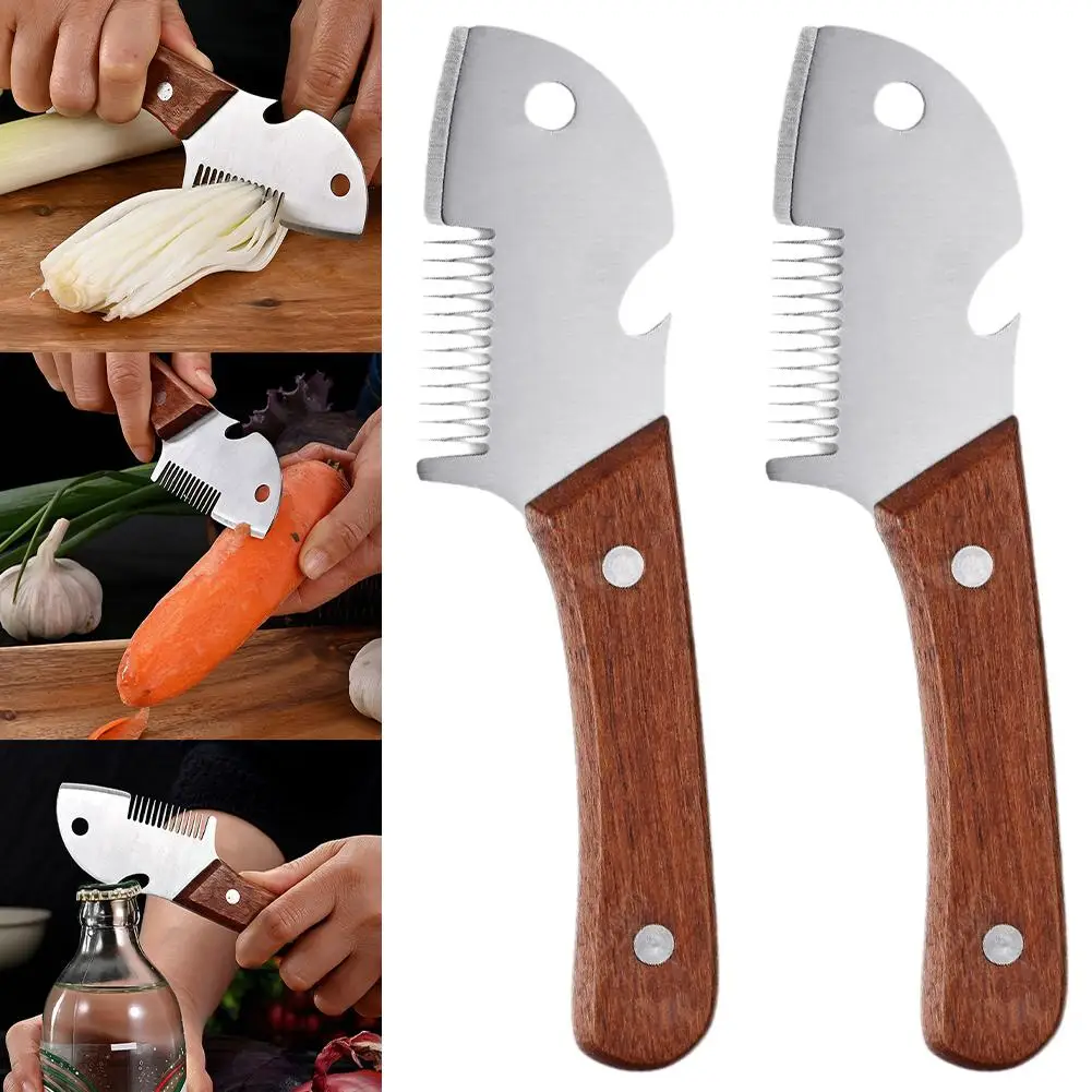 

Wooden Handle Household Cutting Tool Scallion Slicer Multifunctional Vegetable Cutting Tool Cutting Knife