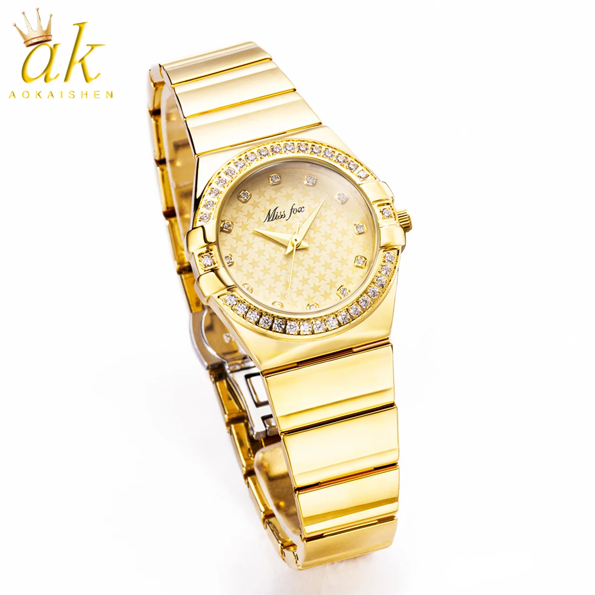 Aokaishen Nature Pearl Watch Women Famous Brand Stainless Steel Back Water Resistant Gold Watch Quartz Timepiece Women