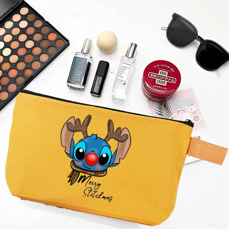 Stitch Christmas Makeup Bag Women Cosmetic Bag Cartoon Storage Bag Portable Coin Purse Wallet Fashion Ladie Cute Birthday Gift