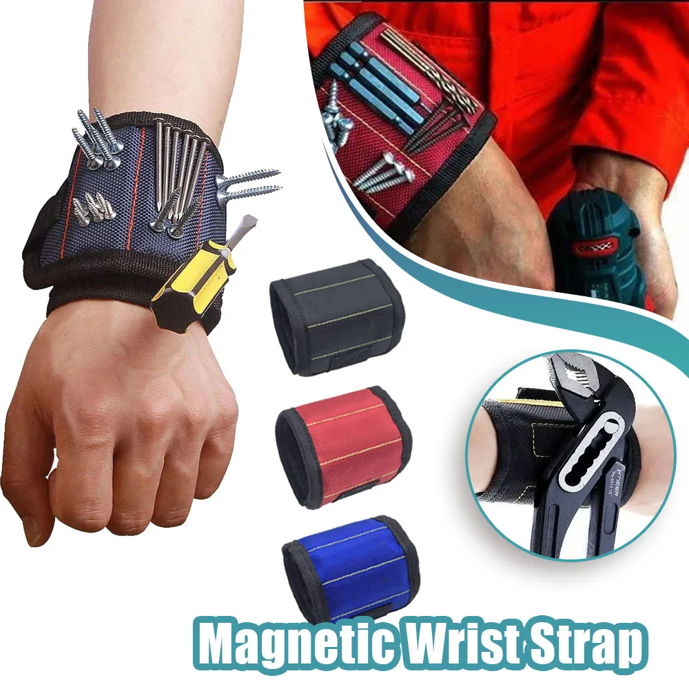 Portable Magnetic Wristband Tool Kit Strong Magnetic Wristband Tool Strap with Telescopic Pickup Tool, Repair Accessories