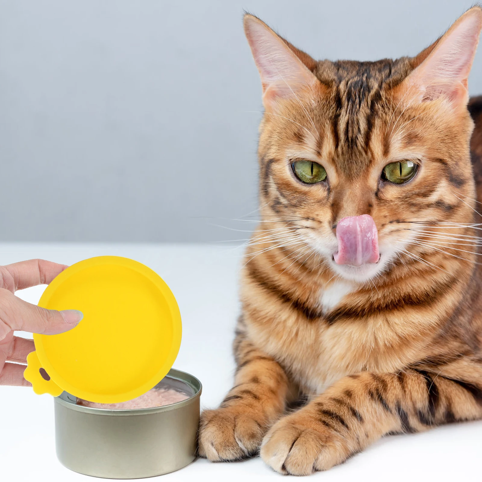 

6pcs Silicone Lids Reusable Sealing Covers for Pet Food Pet Supply Storage Easy Clean Flexible Cat Dog Supplies