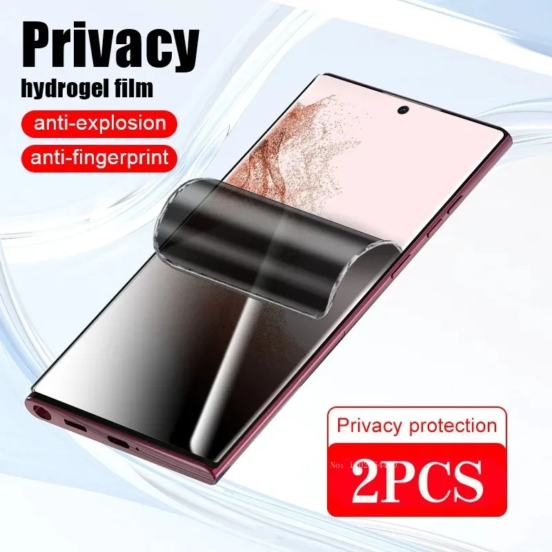 2Pcs Not Glass Privacy Hydrogel Film for Samsung Galaxy S24 Ultra S23 FE S22 S21+ S20 S10 Note 20 10 Phone Screen Protector