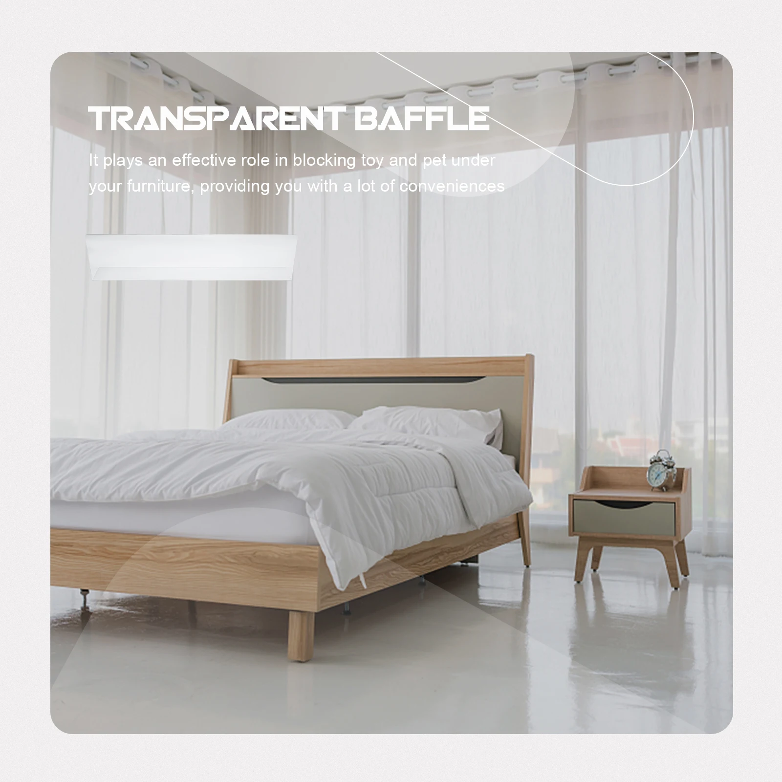 

Under Furniture Blocker Clear Sturdy PVC Board for Under Sofa Bed Table No Gap Needed Multifunctional Home Supply