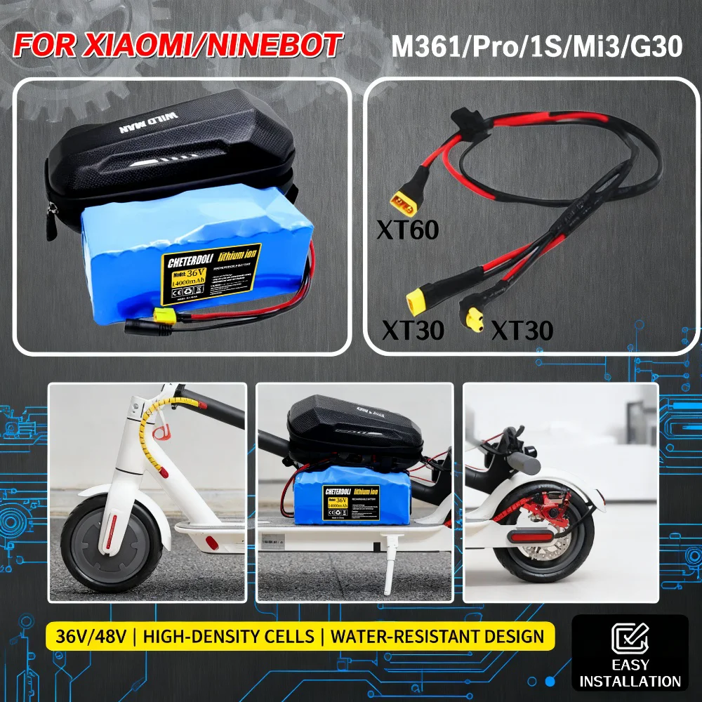 

Additional Upgrade Battery Pack with Bag 36V/48V 14Ah 12Ah 10Ah 8Ah Paralleling-Fit Xiaomi M365 PRO PRO2 1S Mi3 Electric Scooter