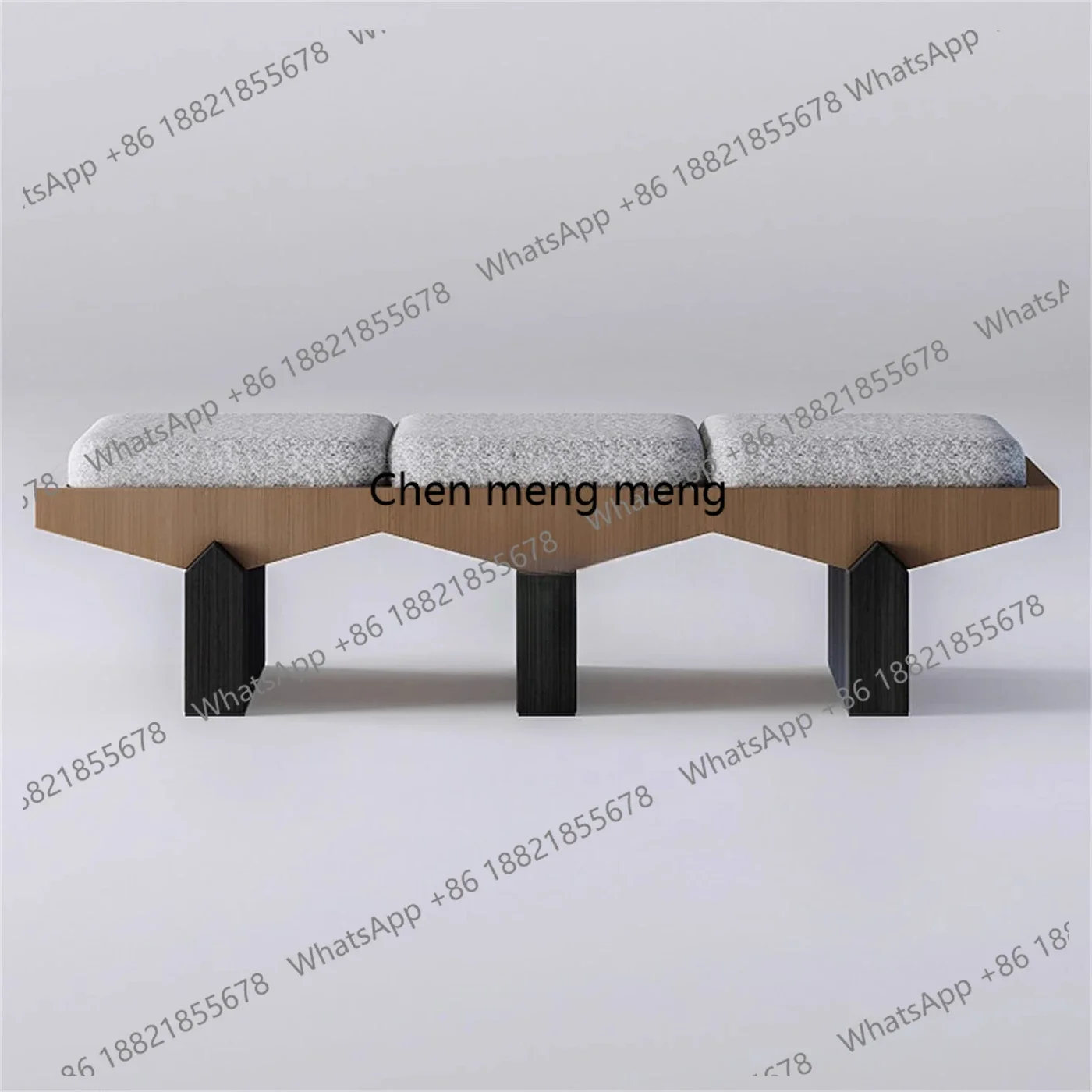 

Solid wood casual shoe changing bench fabric, model room living room sofa stool