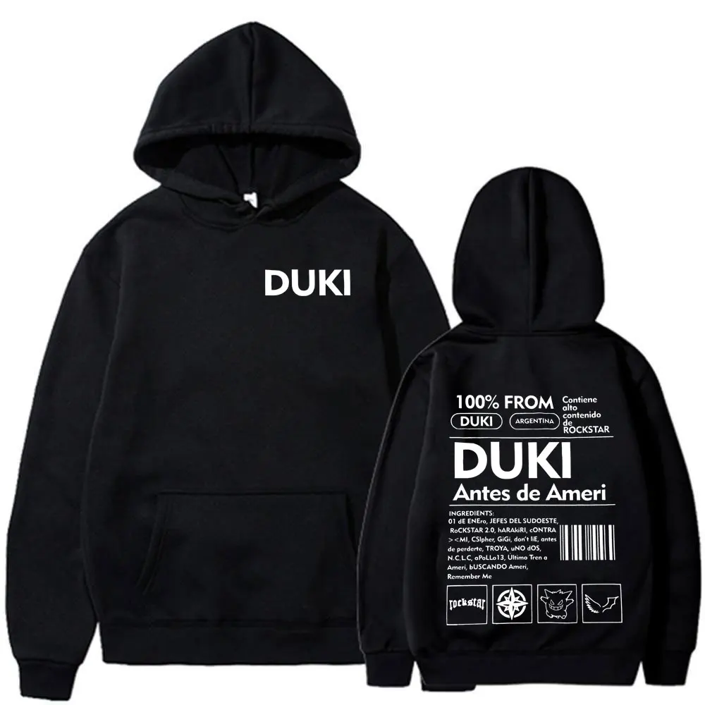 Duki Antes De Ameri Album Merch Hoodies Mens Women Clothing Fashion Hip Hop Oversized Sweatshirt Vintage Hip Hop Casual Pullover