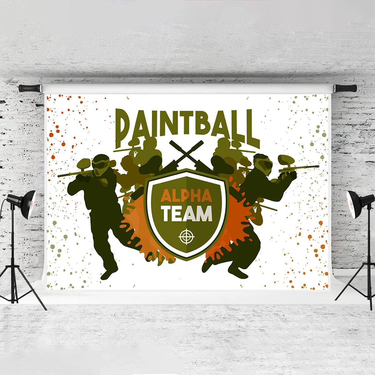 7x5ft Shooting Game Abstract Graffiti Painting Photography Background Birthday Carnival Party Paintball Team Building Banner