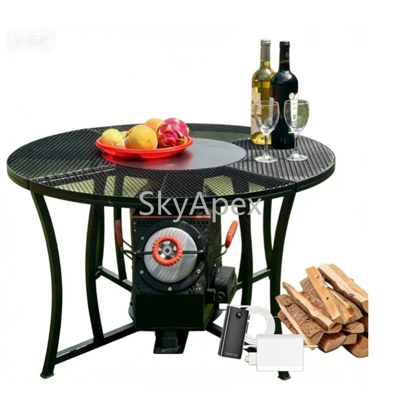 

Foldable Portable Stove Side Tea Table - Multifunctional Heavy Duty Steel Indoor Courtyard Hot Pot BBQ Outdoor Picnic Camping