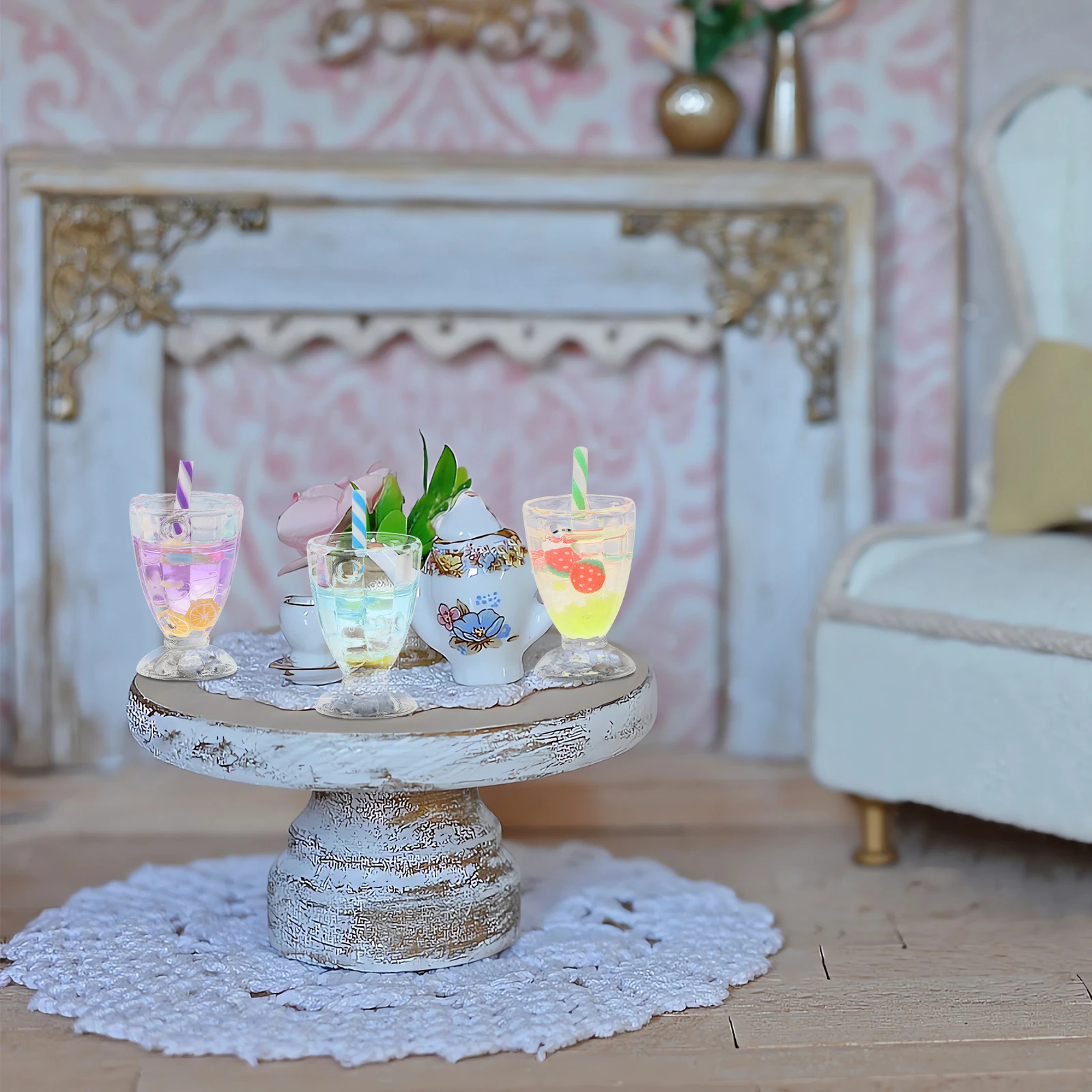 

6 Pcs House Mini Luminous Dollhouse Miniatures Furniture Decoration Goblet