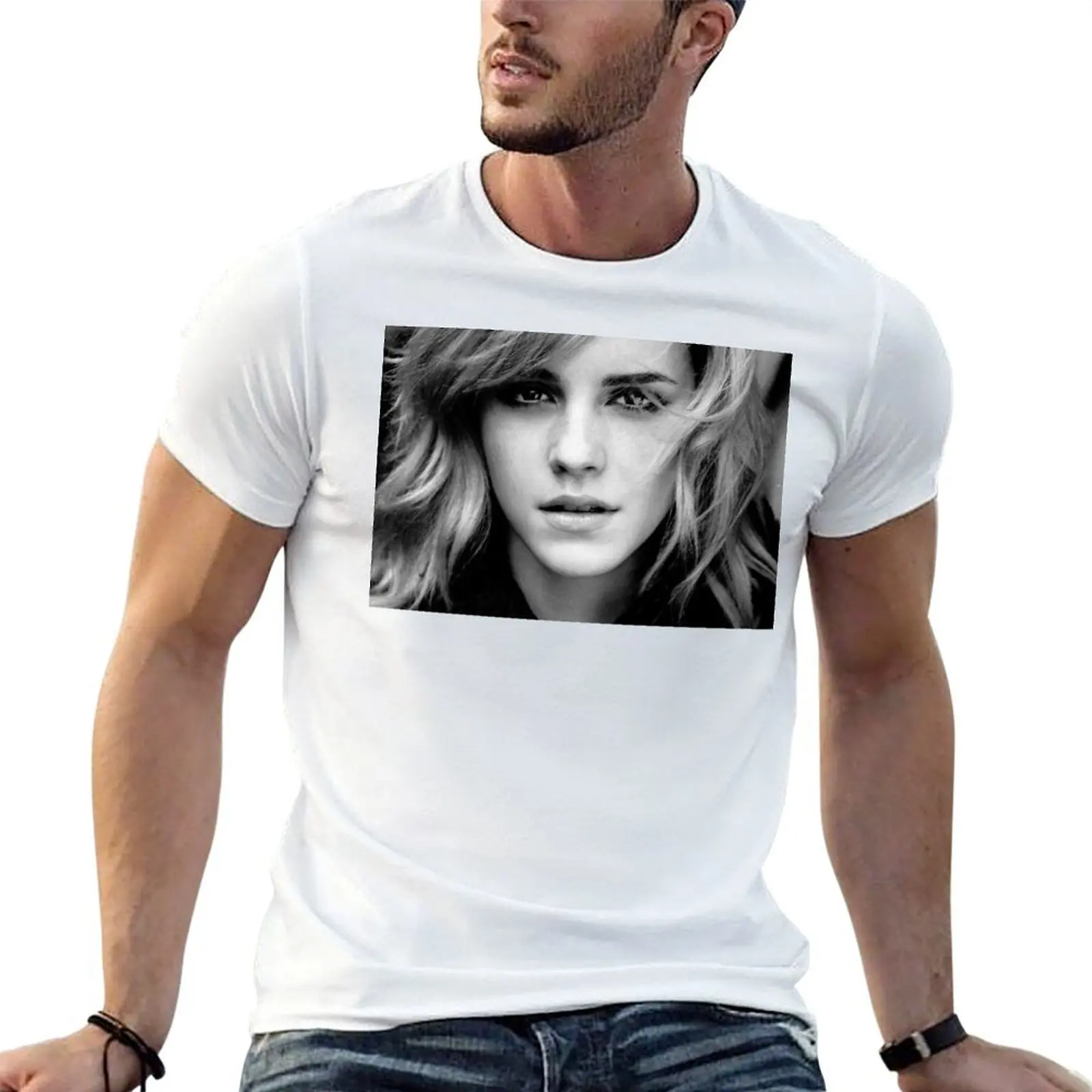 إيما واتسون تي شيرت تي شيرت للرجل جرافيك مضحك تي شيرت شخصية قطن تي شيرت 100% تي شيرت