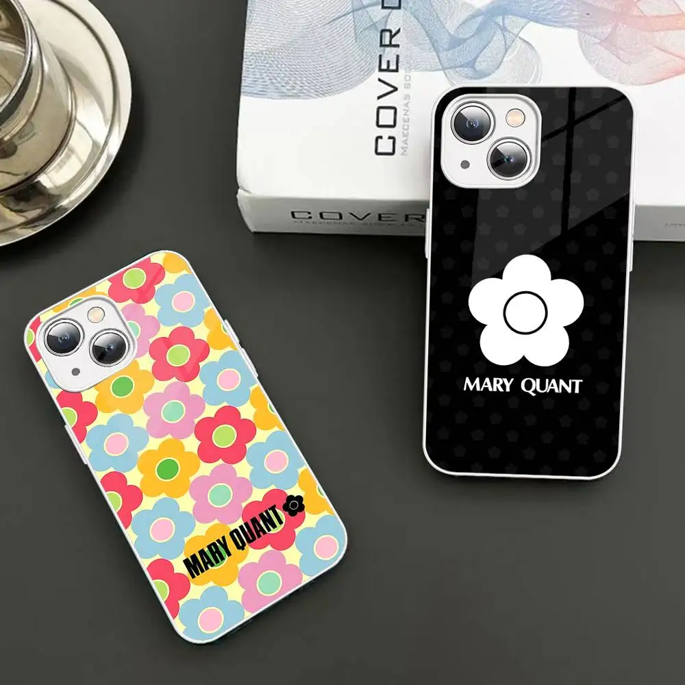 

Fashion M-Mary-Q-Quant Tempered Glass For Iphone 14 13 12 11 Pro Mini XS MAX 14Plus X XS XR Fundas