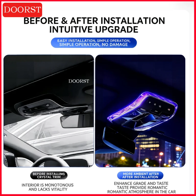 Picture 3: For Mercedes Benz C GLC E Class W206 X254 W214 Crystal Reading Light Frames Decorative Stickers Interior Modification Accessorie