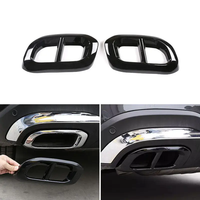 

Для Mercedes-Benz GLE350 GLE450 GLC GLS W167 X253 X167 2020, 2 шт., накладки на выхлопную трубу из АБС-пластика, глянцевый черный