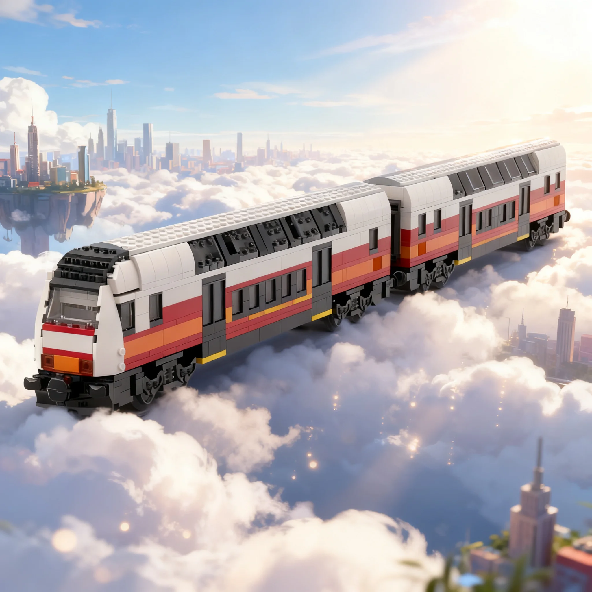 1038pcs MOC Austrian Cityjet Doubledecker Wagons City Trains Model Building Blocks Construction Kids DIY Idea Christmas Gift Toy