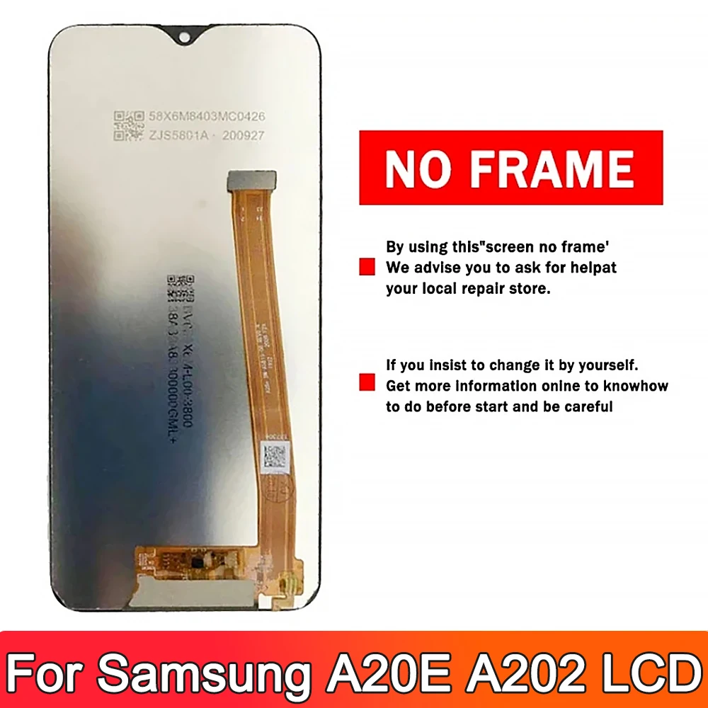 5.8\'\' NEW OEM For Samsung Galaxy A20e A202 LCD A202F A202K Display Touch Screen Digitizer Assembly Replacement for Samsung A20E