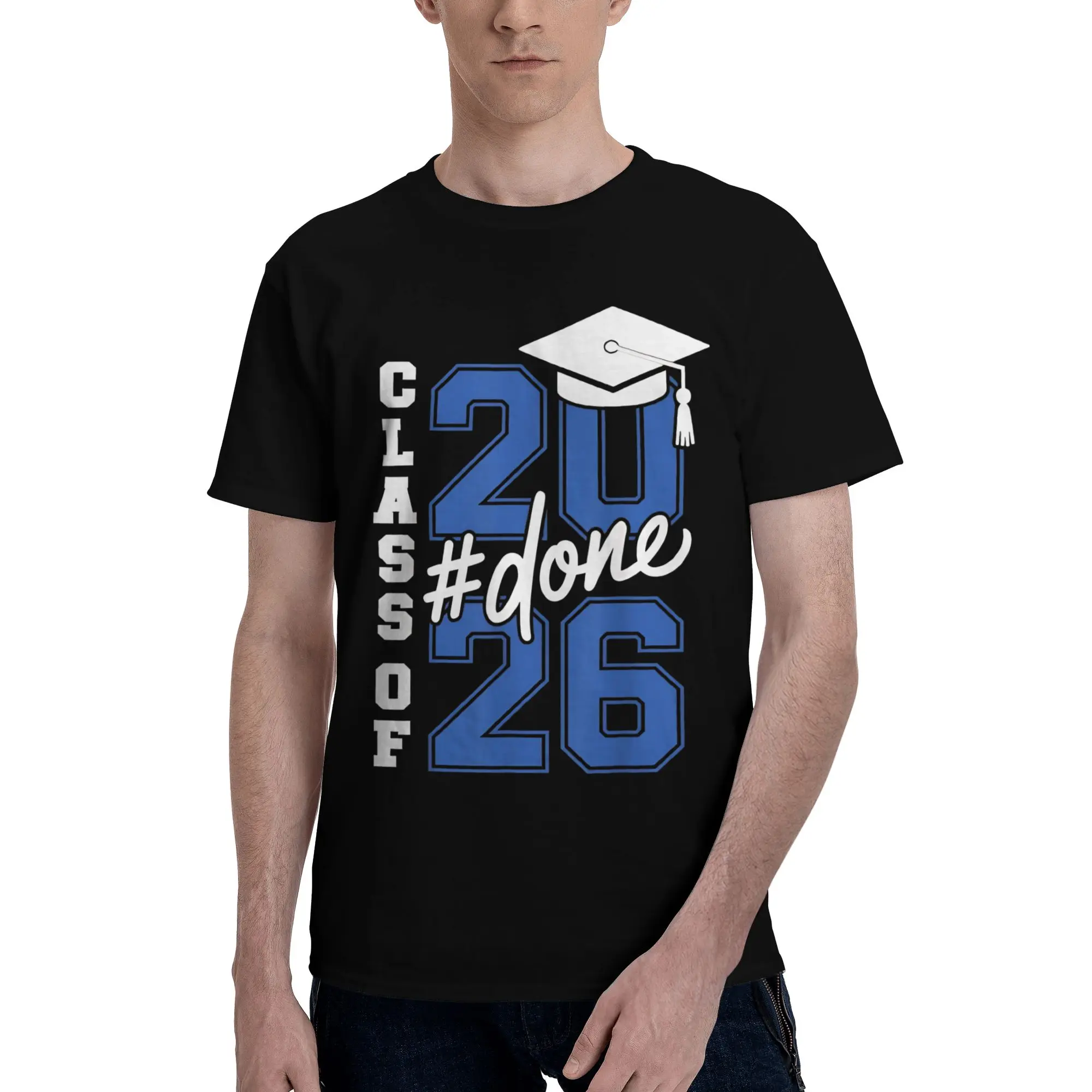 DONE Class Of 2026 Graduation For Her Him Grad Seniors 2026 Novelty 100% Cotton T-Shirt Class Of 2026 Tees Tops For Men