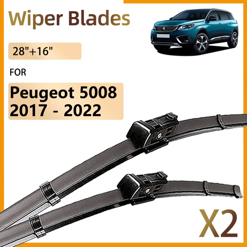 

Front Rear Wiper Blades For Peugeot 5008 2017 - 2022 2 P87 Accessorie Windscreen Windshield Brushes 2022 2021 2019 2018 28"+16"