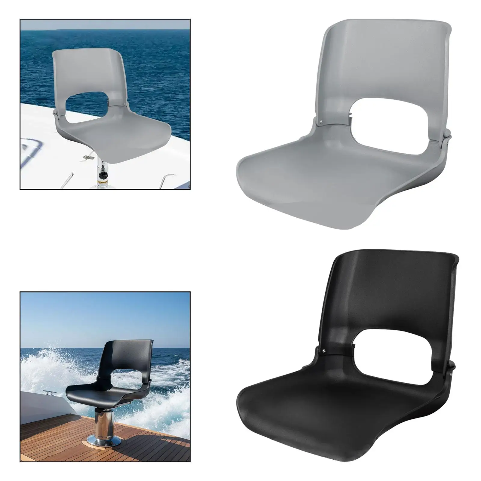 Boat Seat Foldable High Back Chair PP Material Easy Install Waterproof Suitable for Fishing Boating Kayaking Canoeing Cabin
