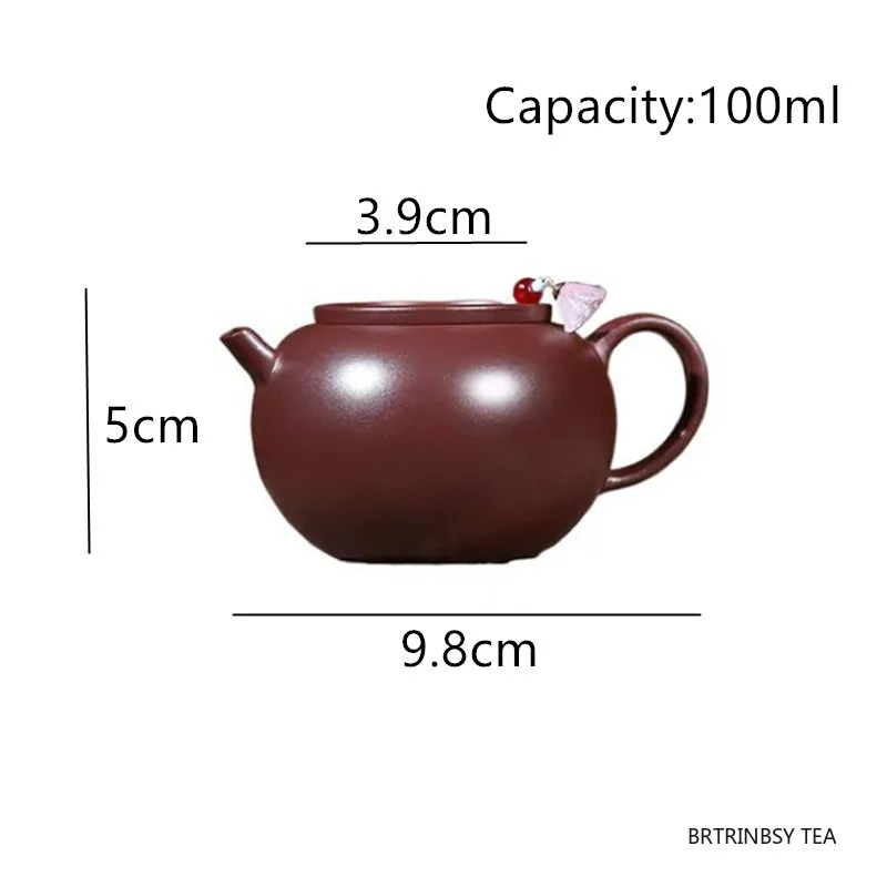 Yixing Handmade Purple Clay Teapot Cute Small Capacity Tea Pot Chinese Household Beauty Kettle Raw Ore Zisha Tea Set 100ml view 6
