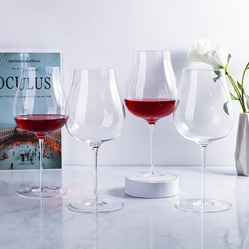 

Ультратонкая бордовая чашка ручной работы с большими шипами, хрустальное стекло, роскошный высококачественный бокал для красного вина с высокими ножками-тюльпаном