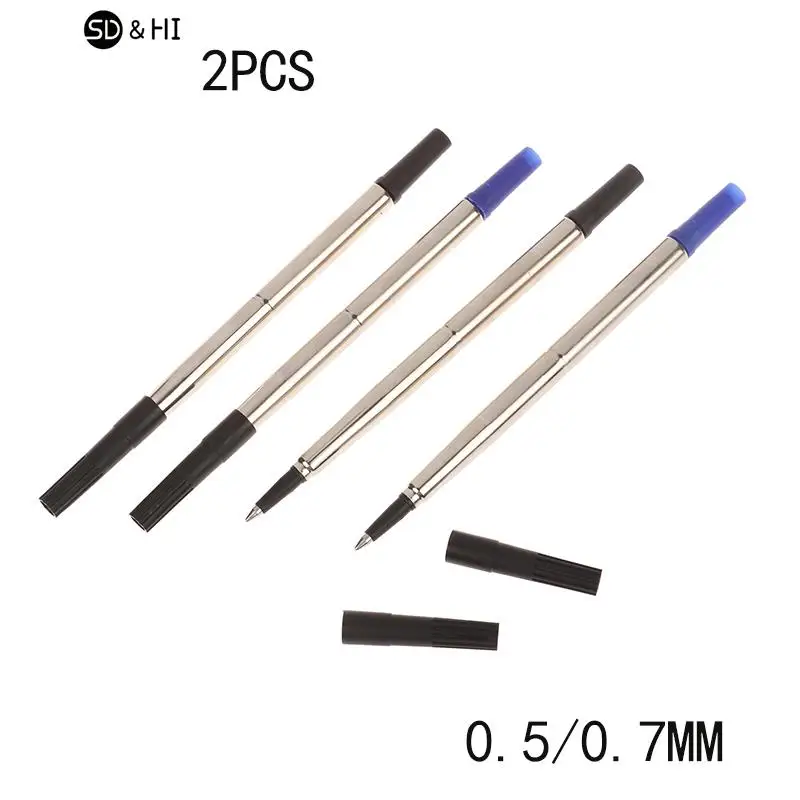 

2 PCS 11.6CM Ballpoint Metal Pen Refill 0.5mm 0.7mm Tip Fits For Treasure Pen Replacement Refill Black And Blue