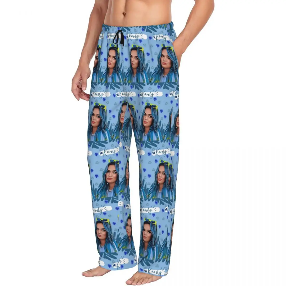 

Custom Fondo De Pantalla Karol G Men Pajama Pants Lounge Sleep Sleepwear Bottoms with Pockets
