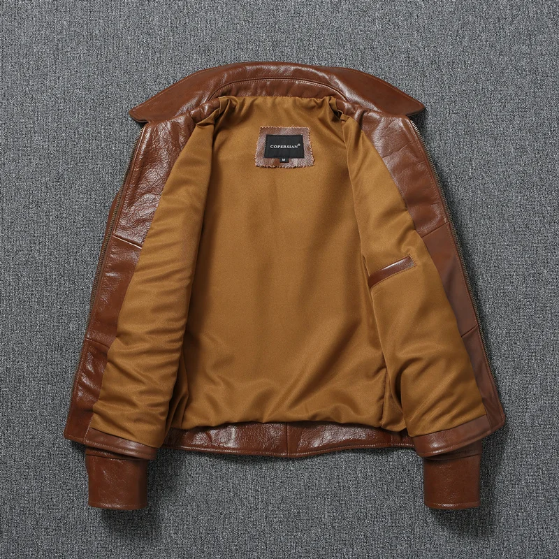 slim men Free shipping.quality genuine leather jacket.classic casual cowhide cloth.Casaco de couro.motor rider leather coat